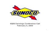 sunoco Q4 2008 Sunoco Earnings Conference Call Thursday, February 5, 2009 3:00 p.m. ET