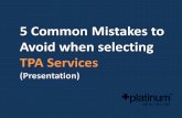 5 common mistakes to avoid when selecting a Third Party Administrator