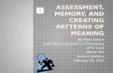 Memory and creating patterns of meaning 2