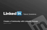 Create a community with linked in groups