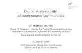Digital sustainability of open source communities, Matthias Stürmer, SMWCon Fall 2014, Vienna