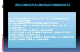REQUISITOS PARA INSTALAR WINDOWS XP Y WINDOWS 7