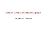 Screen grabs contents page
