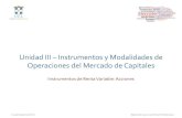 III Unidad - Instrumentos y modalidades de operaciones (acciones)