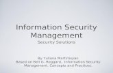 Information Security Management. Security solutions copy