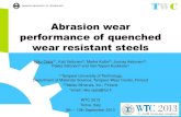 Abrasion wear  performance of quenched  wear resistant steels