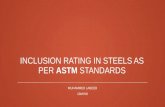 Inclusion rating of steels as per ASTM standads