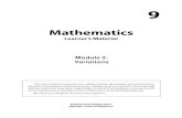 Grade 9: Mathematics Unit 3 Variation