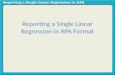 Reporting a single linear regression in apa