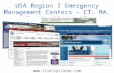 USA Region I Emergency Management Centers - CT, MA, ME, NH, RI and VT