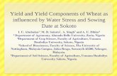 Yield and Yield Components of Wheat as Influenced by Water Stress and Sowing Date at Sokoto