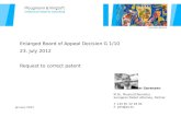 Enlarged Board of Appeal Decision G 1/10. How to correct an EP patent