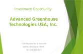 Investment opportunity in Advanced Greenhouse Technologies USA, inc.