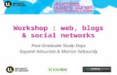 PHD Workshop about Web, Blogs and Social Networks at Journées Hubert Curien