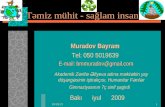 Muradov Bayram - Təmiz mühit - sağlam insan