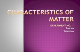 Characteristics of matter