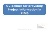 Guidlines for filling project information in pims