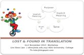 Lost & found in translation