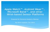 Apple Watch, Android Wear, Microsoft Band, and other wrist-based sensor platforms