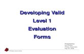 Developing Valid Level 1 Evaluation Forms