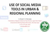 Use of Social Media tools in Urban & Regional Planning
