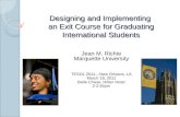 TESOL 2011: Designing and Implementing an Exit Course for Graduating International Students