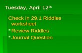 29.1 riddles review 2013