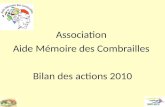 Bilan Aide mémoire des combrailles 2010