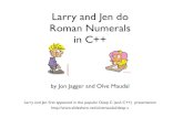 Larry and Jen do Roman Numerals in C++