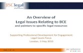 JISC Legal: Overview Legal Issues and BCE