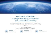 The great transition - building a high wellbeing, low carbon economy