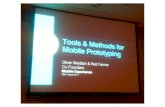 Mobile user experience Methods and tools