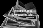 Conventions of a newspaper article