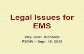 PSOW 2012 - Legal Issues for EMS