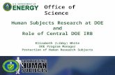 Slide 1 - Department of Energy Human Subjects Research Program