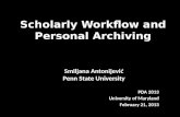 Scholarly workflow and personal digital archiving interviews