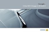 Google Critical Changes to SEO - April 2013