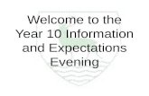 Year 10   info evening 1st oct 2014