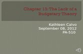 Chapter 13: The Lack of a Budgetary Theory