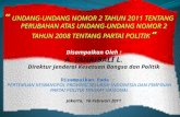 Presentase UU No. 2  Tahun 2011 tentang Partai Politik