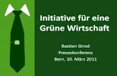 "Initiative Grüne Wirtschaft" Pressekonferenz in Bern, 10.01.2011