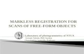 Markless registration for scans of free form objects