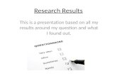 Quantitive Research results