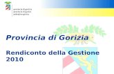 Bilancio consuntivo 2010 - Provincia di Gorizia