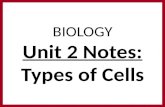 Biology unit 2 cells types of cells notes