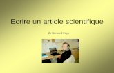 Ecrire un article scientifique