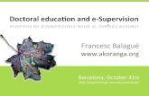 Francesc Balagué. Doctoral education and e-Supervision