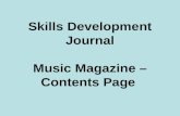 Skills Development Journal - Contents Page