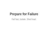 Prepare for failure (fail fast, isolate, shed load)