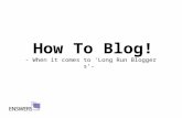 How to blog - longrun하는 블로그에 대하여
